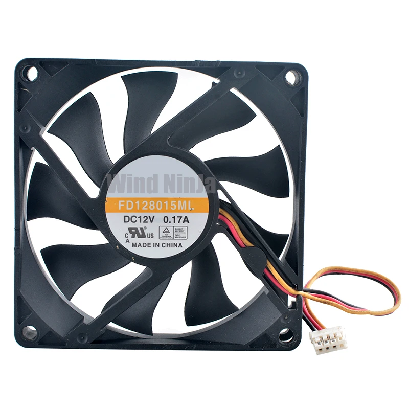 (2pcs) FD128015ML 8cm 80mm Cooling Fan 80x80x15mm DC12V 0.17A 3-Pin Replacement Fan for Video Recorder Power Supply