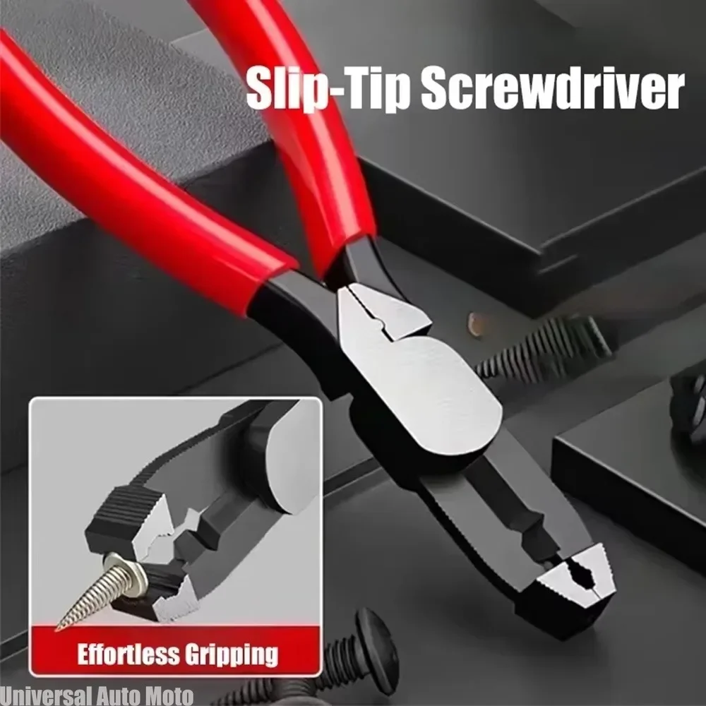 Premium Slip Joint Screw Extraction Pliers - Fish Tail Design, Anti-Slip Grip, Multi-Function Screw Puller Tool for Electronics
