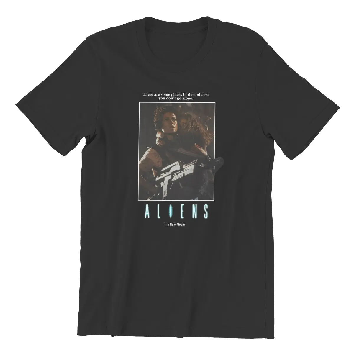 Aliens 1986 Movie T-Shirt for Men Pure Cotton xenomorph ripley Big Size Aliens Predator horror movie mens graphic tshirts