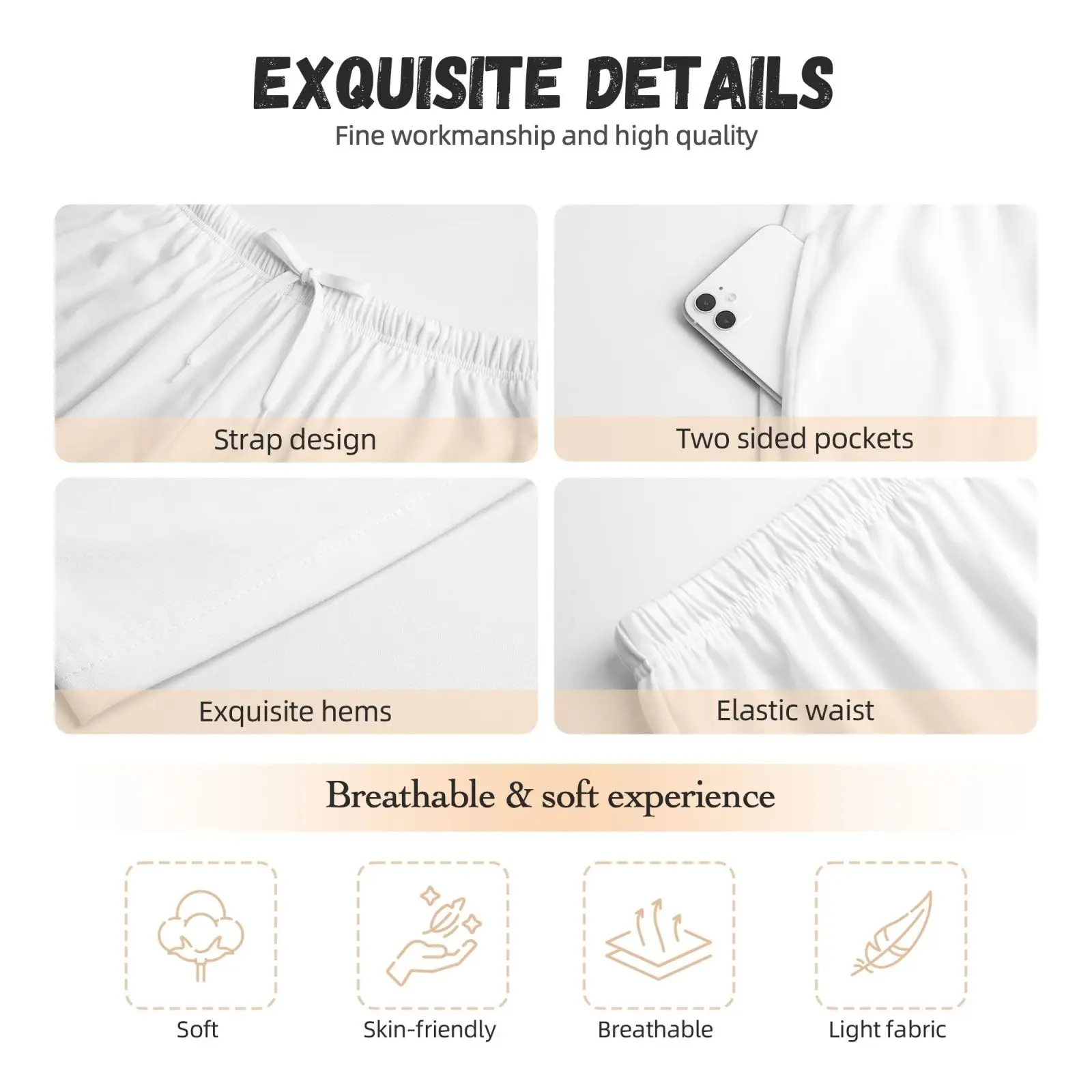 Op maat gemaakte damespyjamabroek Nachtkleding Slaaploungebroek met zakken