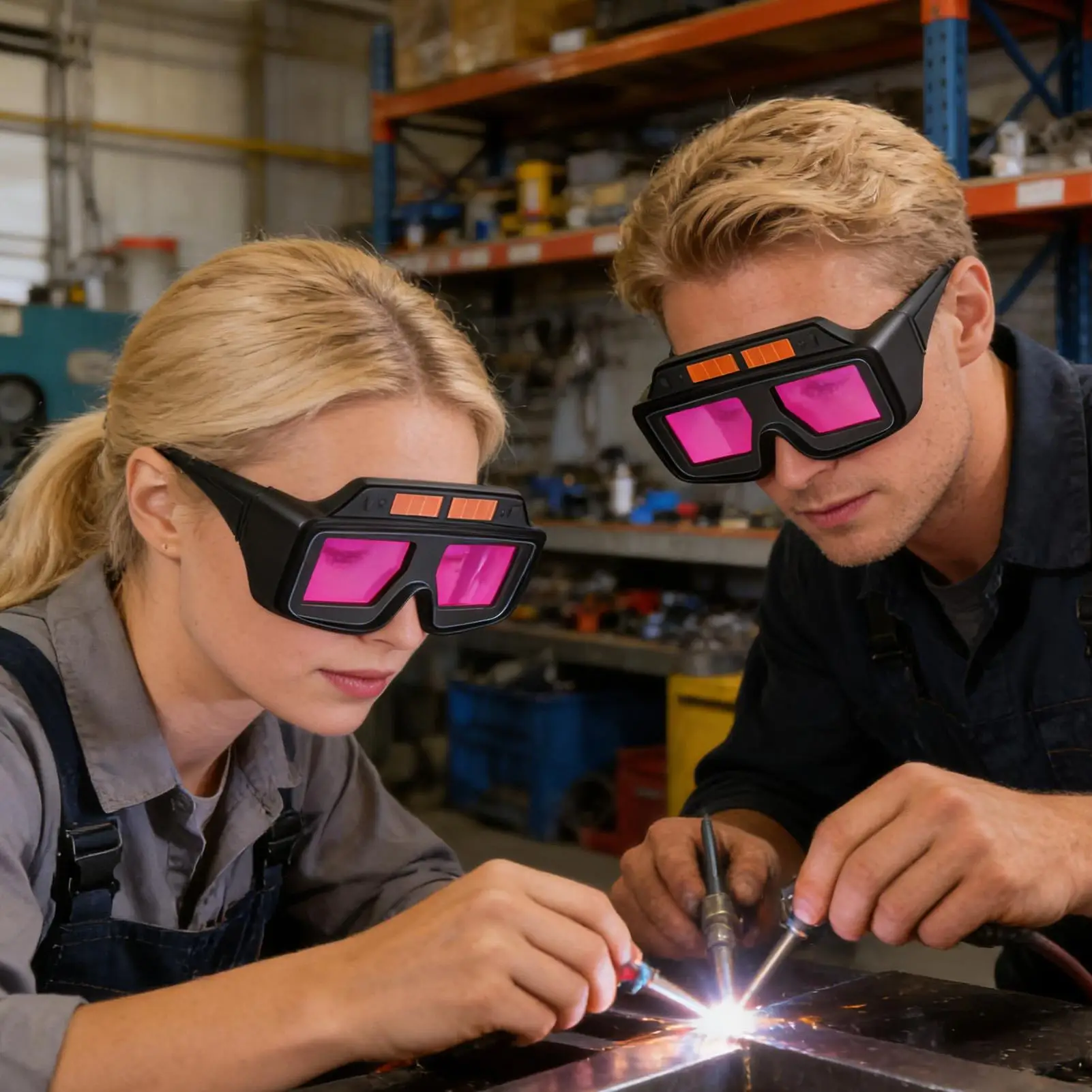 自動遮光溶接メガネ-ラップアラウンド型-傷防止-uv保護-調整可能なシェード-目の保護-溶接ゴーグル-女性用