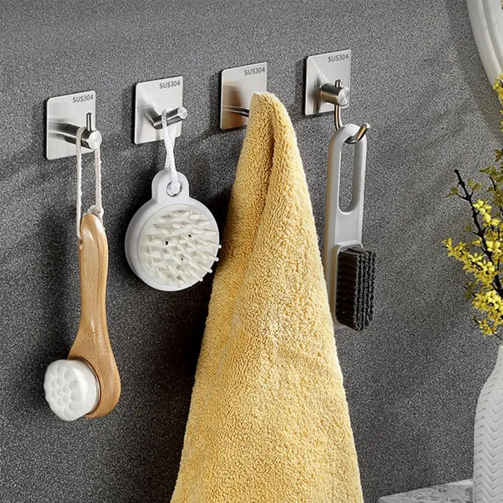 Robe Hook No Drill Towel Hook Easy Installation Towel Hook Punch-free Strong Load-bearing Self-adhesive Robe Hanger for Coat