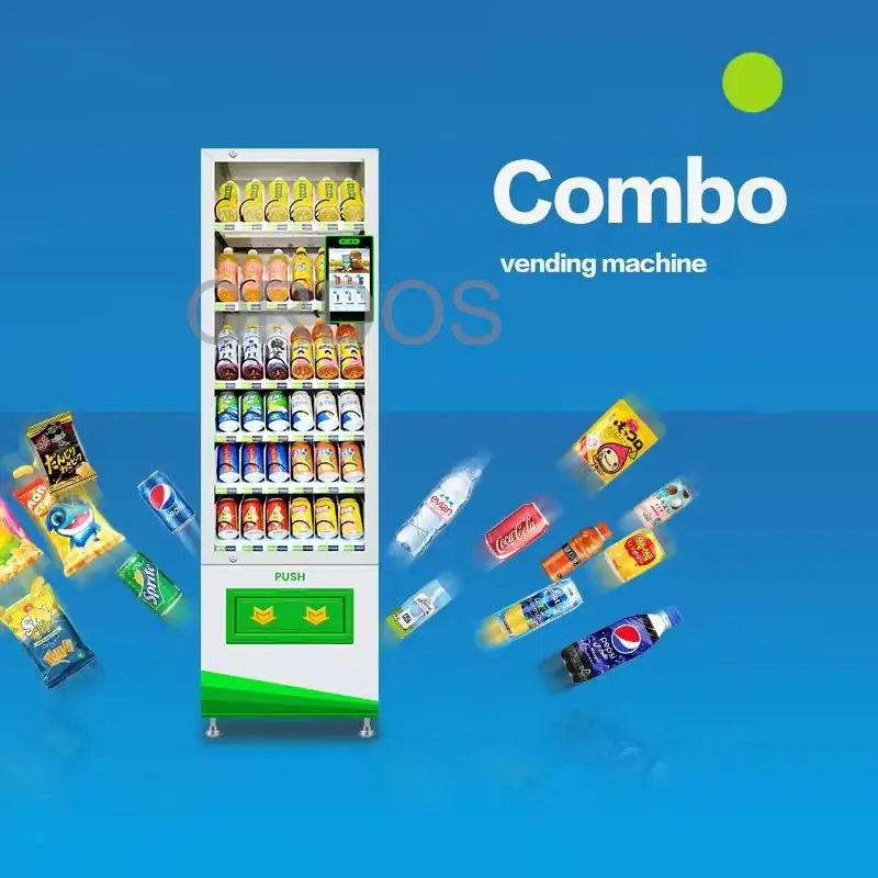 Distributore automatico combinato per snack e bevande Mini distributore automatico Smart Video con codice QR Costo di pagamento aggiuntivo