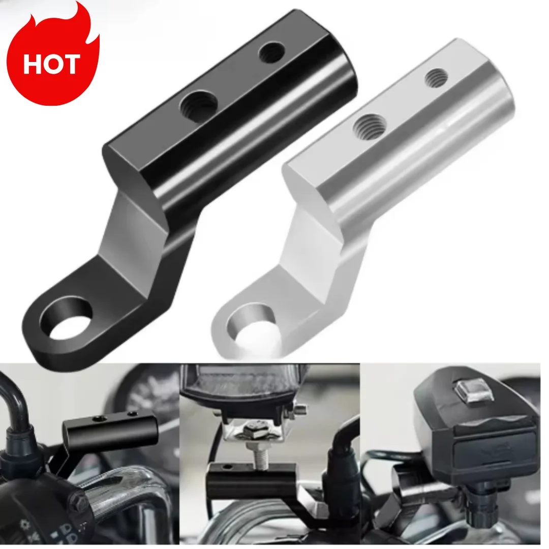 

2 Pcs Universal 10mm Motorcycle Mirror Mount Extension Bracket For Fixing Spotlight Phone Holder Camera GPS Adapter