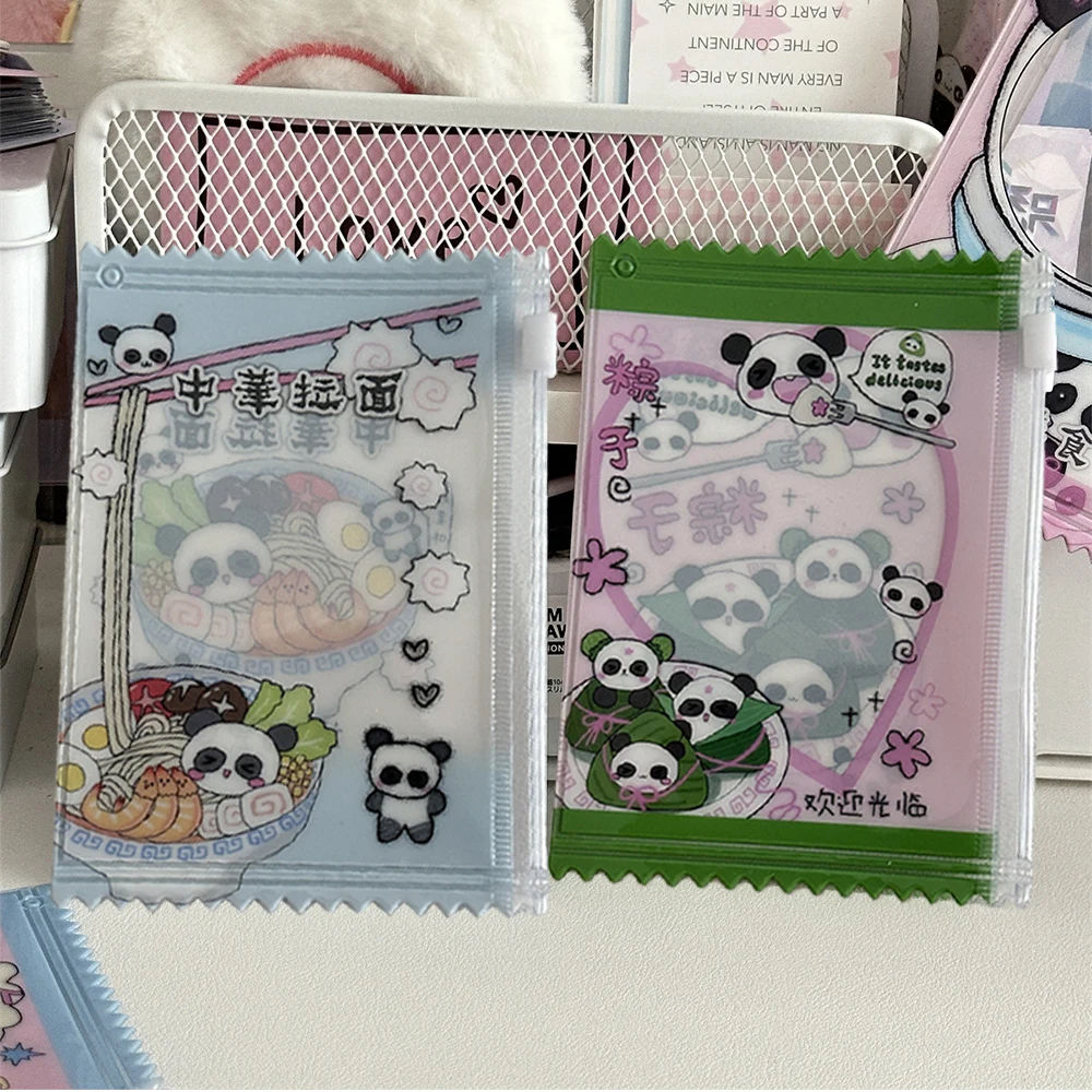 Creative Candy Bag Photocard Holder Cartoon Panda Student ID Bus Card Cover Ins 3 Inches Idol Photo Card Sleeves Storage Bag