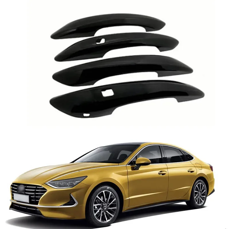 

Gloss Black Door Handle Cover Sticker Trim For Hyundai Sonata DN8 2020-2023 car Sticker Exterior Parts Accessories