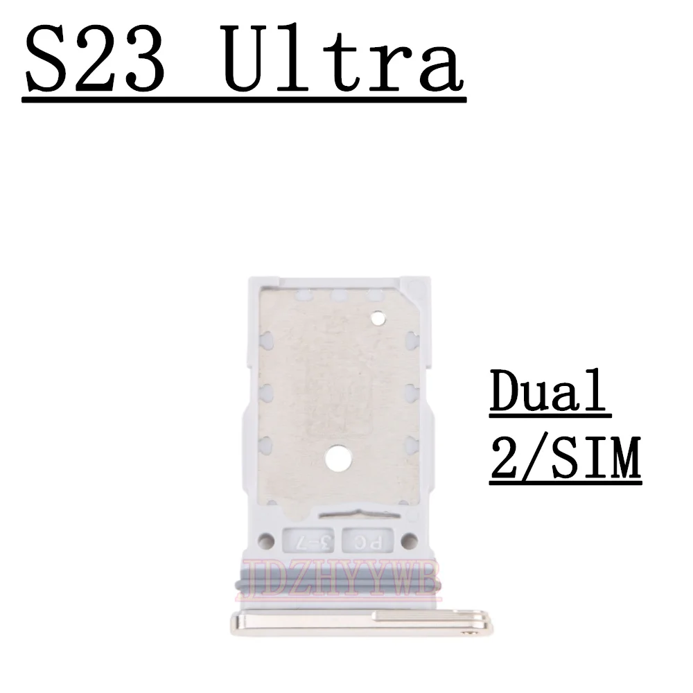 Dual Single Chip SIM Card Tray For Samsung Galaxy S23 Ultra S23+ S23 FE S911 S916 S918 S711 Phone SIM1 + SIM2 Card Tray Part