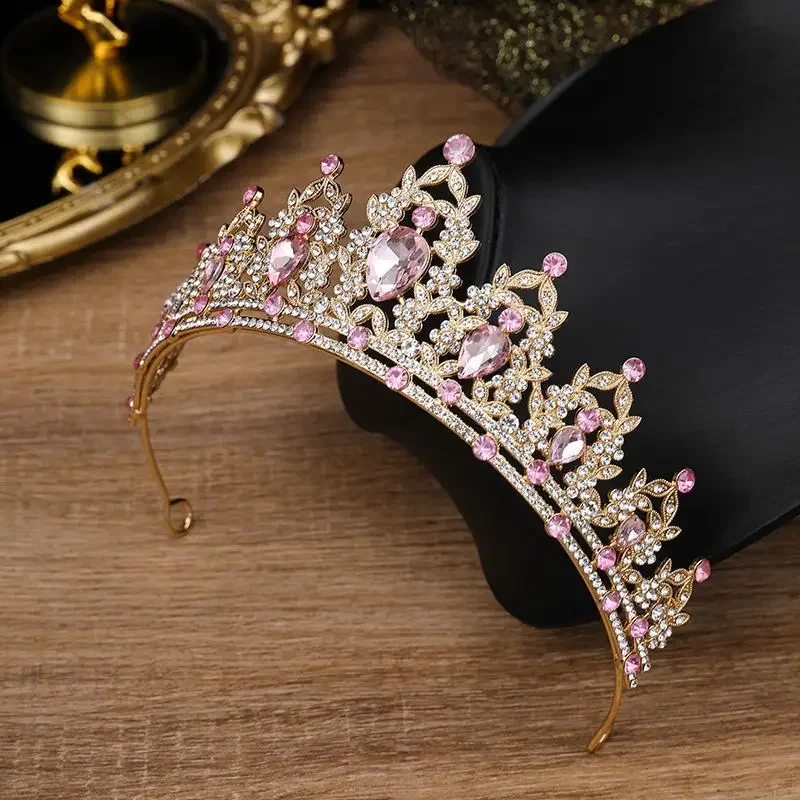 KarneLux – Ensemble Couronne Et Sceptre Rose étincelant – Accessoire De Costume Pour Princesse – Carnaval, Anniversaire, Fête à Thème