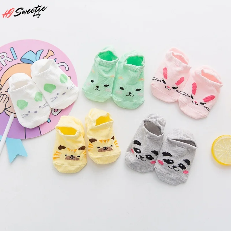 3 Pairs/set Cute Baby Socks Non-slip Boy Girls Floor Socks 0-2-4 Years Children Pure Cotton Animal Kids Socks