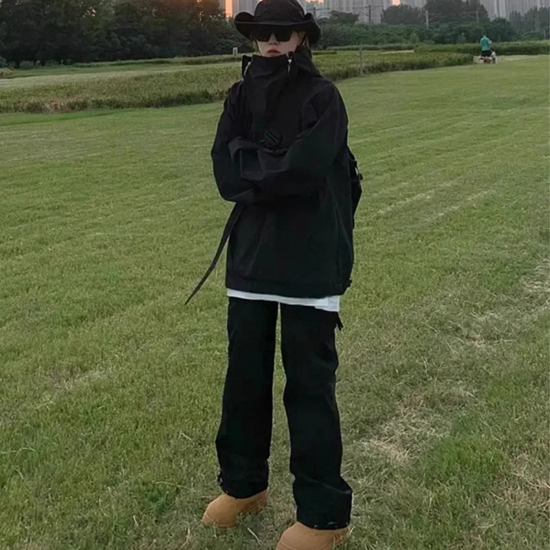 

Men's Outdoor Climbing Pants Windproof Waterproof Faion Workwear Trousers Spring Seasonal Casual Pants Loose Fit Sle