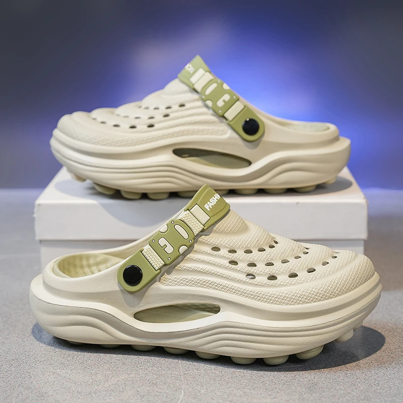 

Wavy Thick-Soled Closed-Toe Sandals, Suitable for Both Men and Women, Can Be Worn for Beach Walks and Dates, Soft and Cushioned Outdoor Casual Shoes