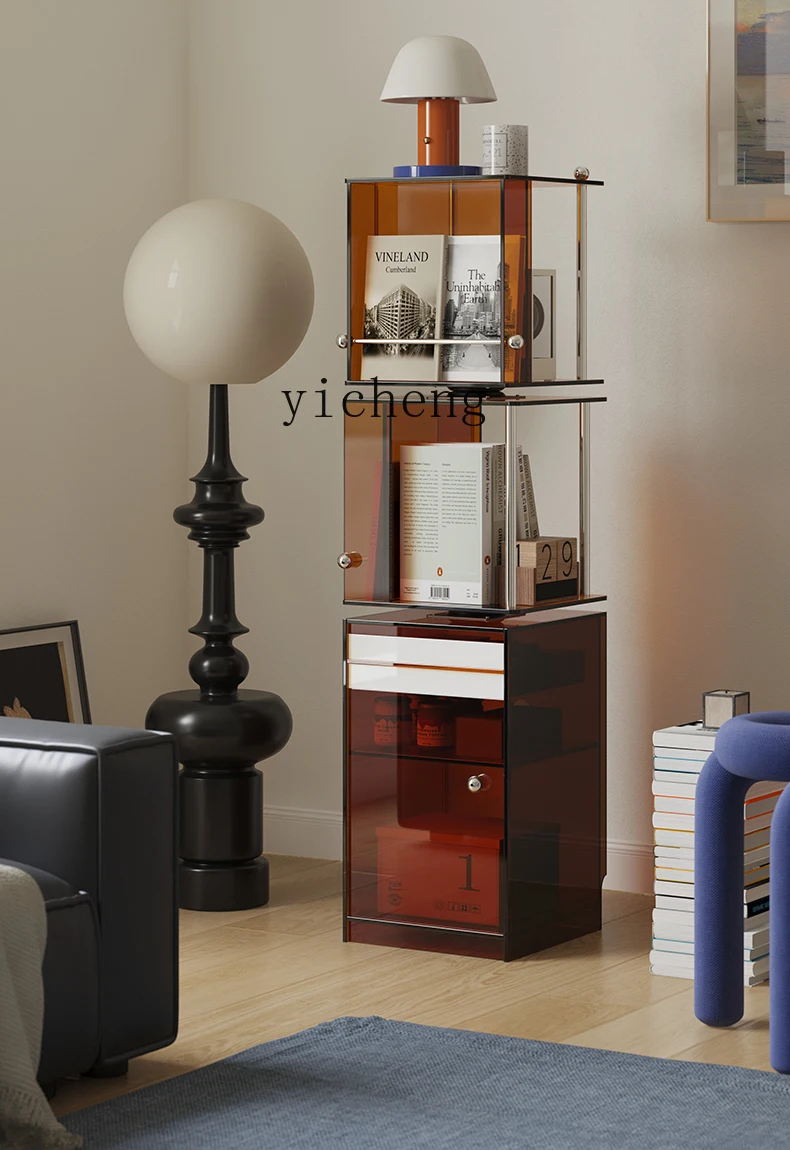 dining side cabinet living room storage cabinet small apartment rotating display shelf bookcase