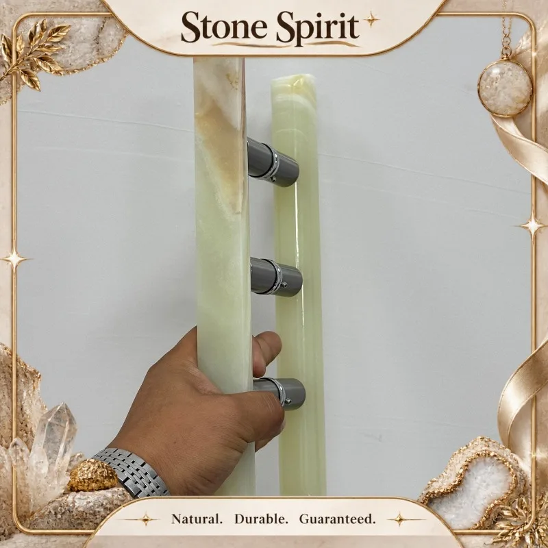 【Natural】Nordic Luxury INS Style Natural Marble Handle, High-End Large Pull for Hotel, Clothing Store, Cafe Glass Door