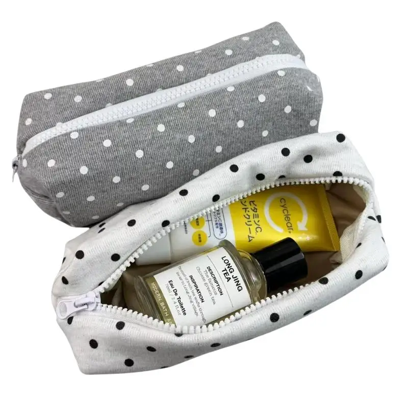 Stifteetui mit Polka-Dot-Muster, großes Fassungsvermögen, weiche Haptik, Stifttasche, Schreibwaren-Organizer, ideal für den Schulanfang, 1 Stück. – Detail 10