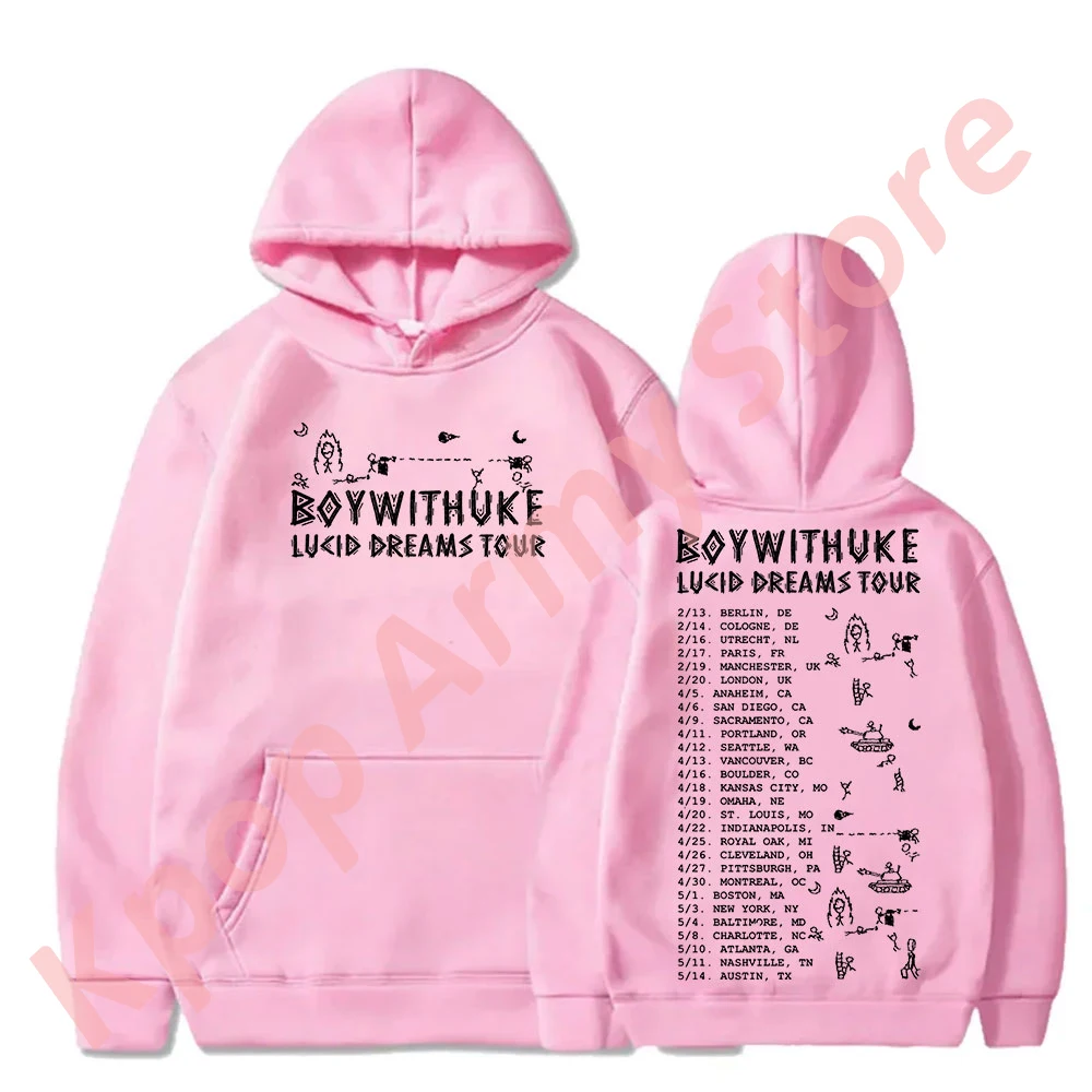 BoyWithUke Lucid Dreams Tour Merch Felpe con cappuccio Nuovo logo Pullover Inverno Donna/Uomo Moda Felpe casual