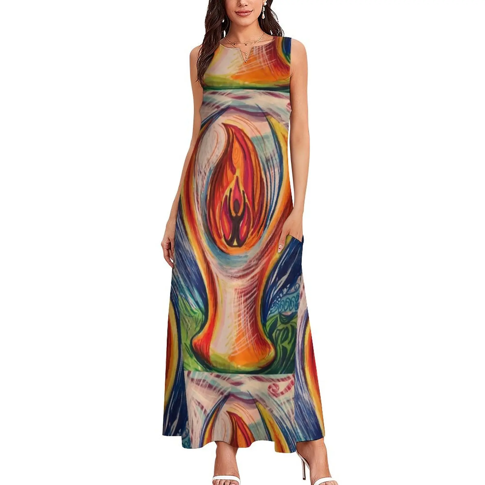 Human Centered Fire Chalice Long Dress Women's dress summer dress womens 2025