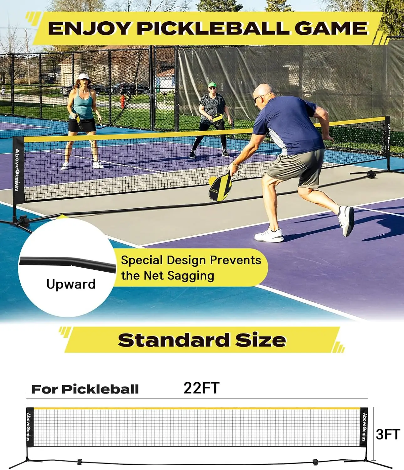 Pickleball paddle Set 1 2 3 4 portabel picleball Net Untuk luar ruangan dalam ruangan jalan raya, 4 Pickleball Ba