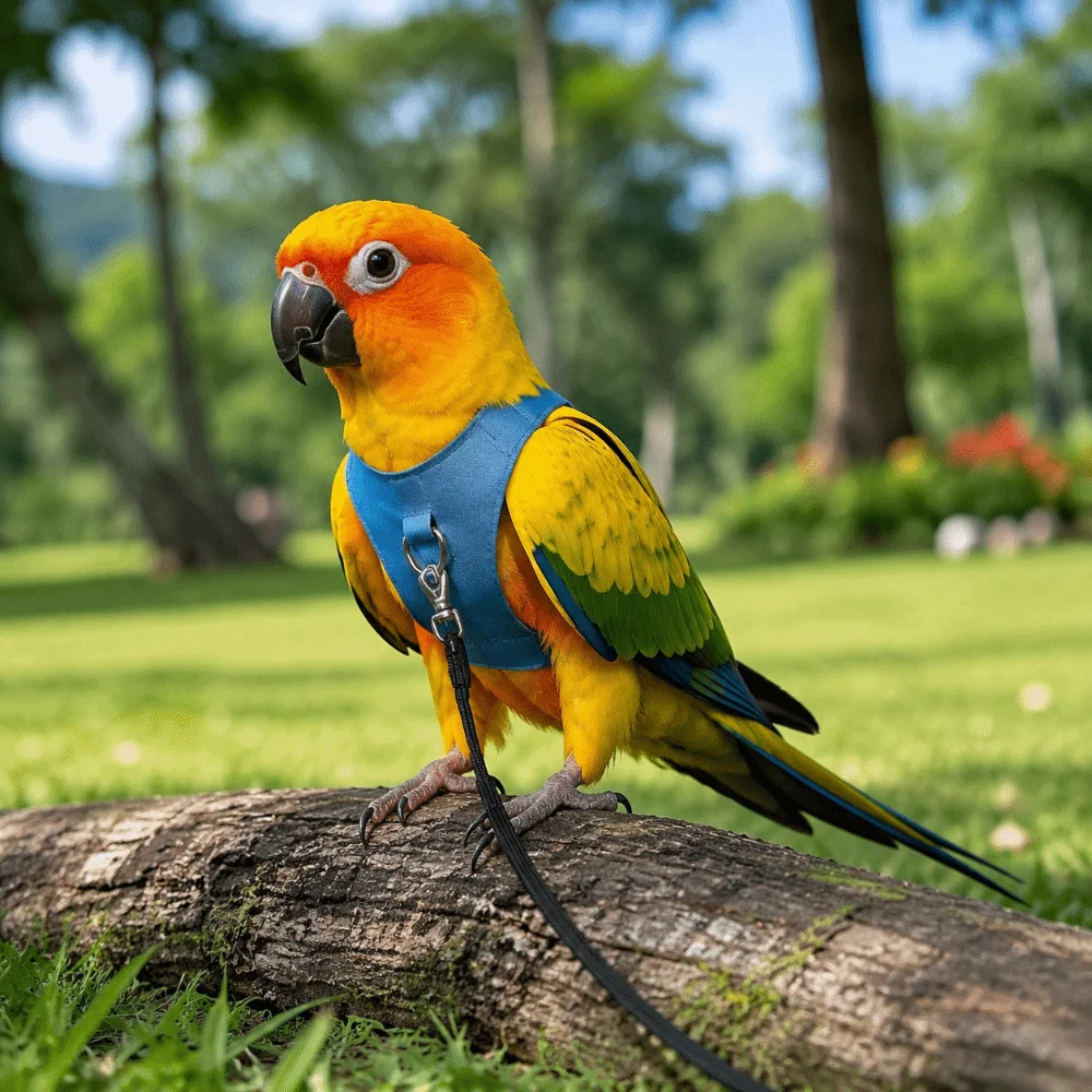 Adjustable Parrot Flying Harness Safety Anti-loss Bird Flight Suits Cowboy Style Lightweight Bird Harness Vest Outdoor Flying