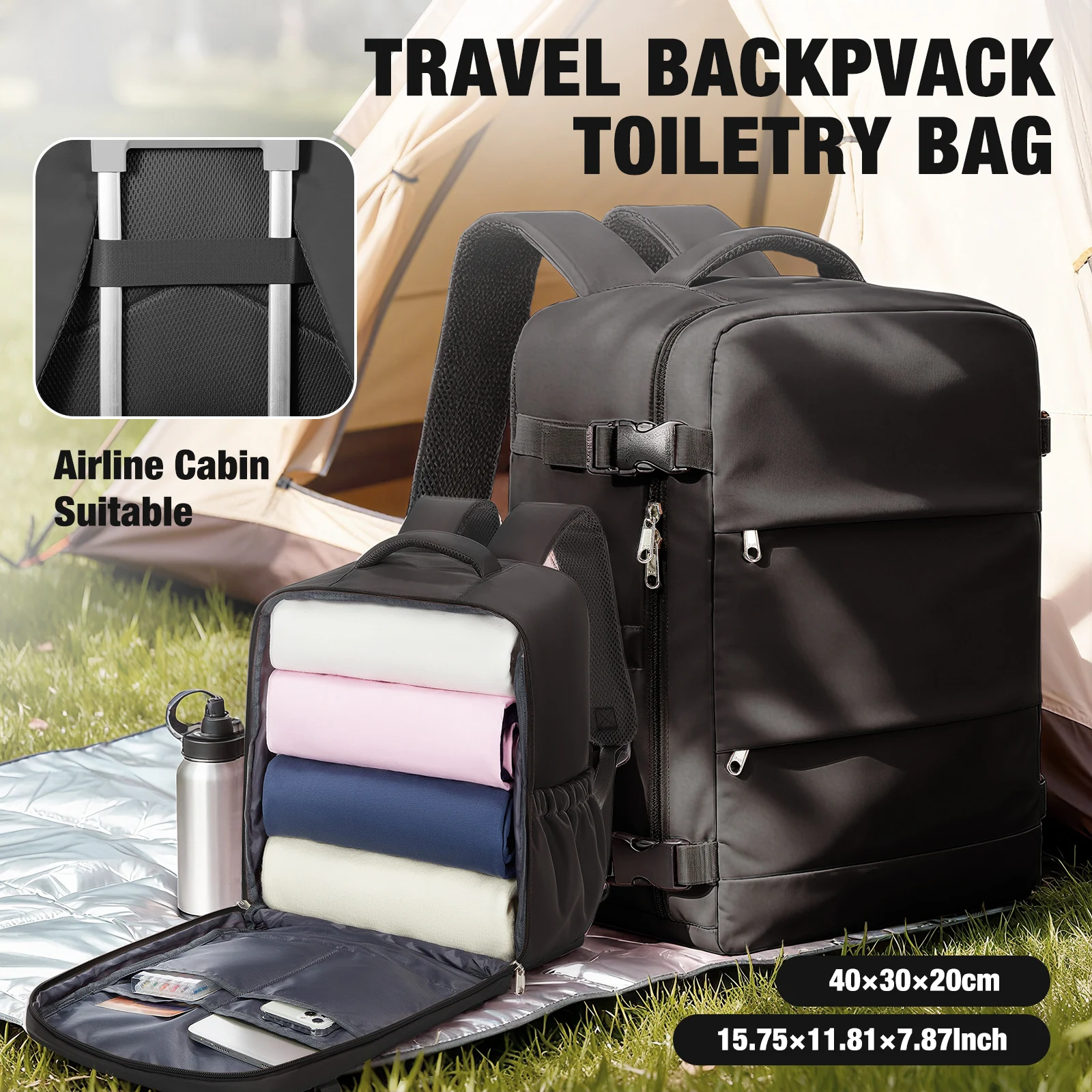 حقيبة الظهر السفر 40x20x30 Ryanair حقيبة لابتوب الموضة المرأة مقاوم للماء على ظهره المقصورة حقيبة حمل على حقيبة ظهر للكمبيوتر المحمول حقيبة مدرسية #4