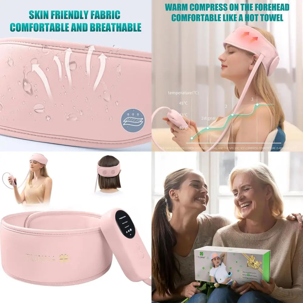 

Розовый массажер для разминания кожи головы с подушкой безопасности для облегчения головной боли, уменьшения стресса, снятия усталости и улучшения сна