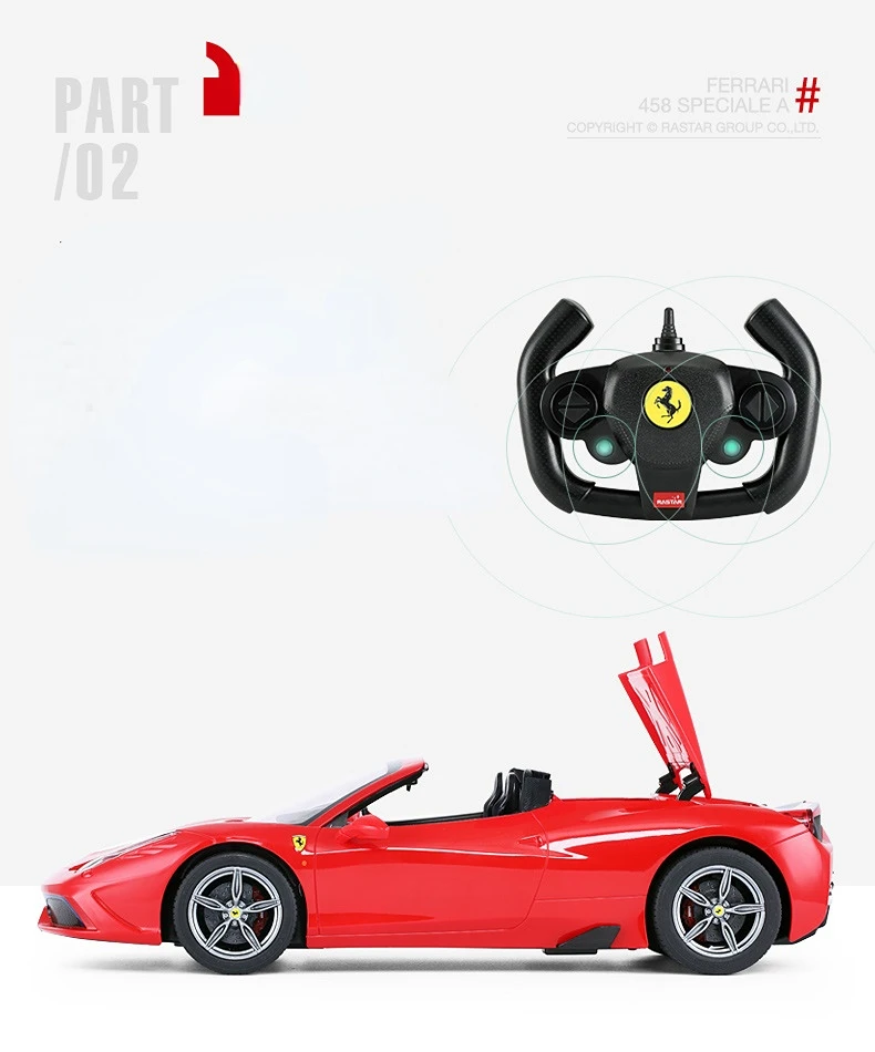 RASTAR Ferrari 458 Speciale A RC Car 1:14 Scale Remote Control Car 600mAh Battery Auto Machine Vehicle Toy Gift For Children