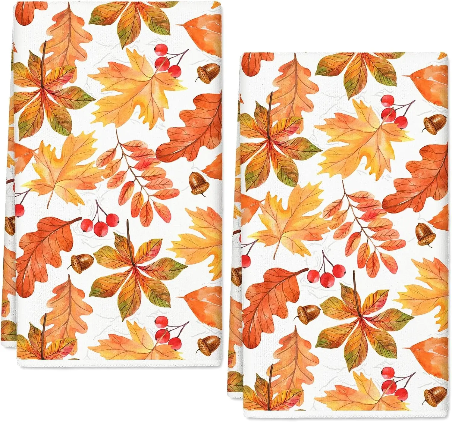 Fall Harvest Maple Leaves Kitchen Dish Towels Set Cleaning Supplies Absorbent Kitchen Dish Tea Towels Kitchens Accessories