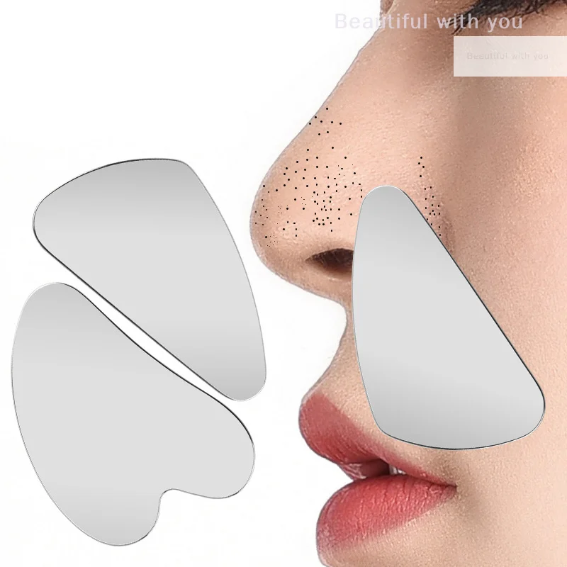 1Pcs Edelstahl Haar Follikel Reinigung Mitesser Schaber Gua Sha Schaber Massage Für Gesichts Hautpflege Bord Gesicht Massager