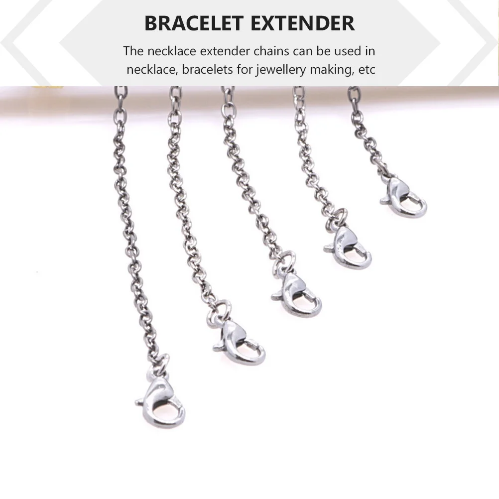 

10Pcs Necklace Extension Chain Stainless Steel Double Lobster Buckle Clips for Bracelet Anklet DIY Jewelry Supply