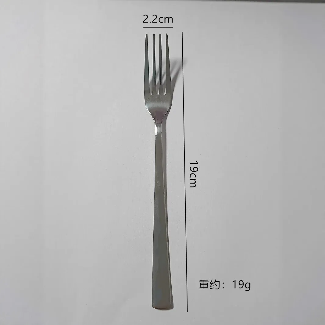 شوكة شريحة لحم من الفولاذ المقاوم للصدأ عالية المظهر للمطبخ الغربي، شوكة بمقبض ممتد لأدوات المائدة الراقية للسلطة والمعكرونة والفنادق #6