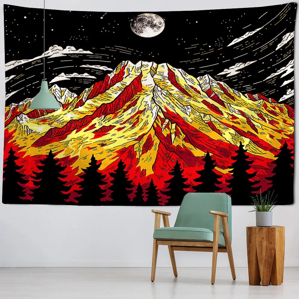 Dormitory Bedroom Tapestry Flower Plant Landscape Art Painting Wall Hanging Cloth Home Decoration Bedhead Background Cloth