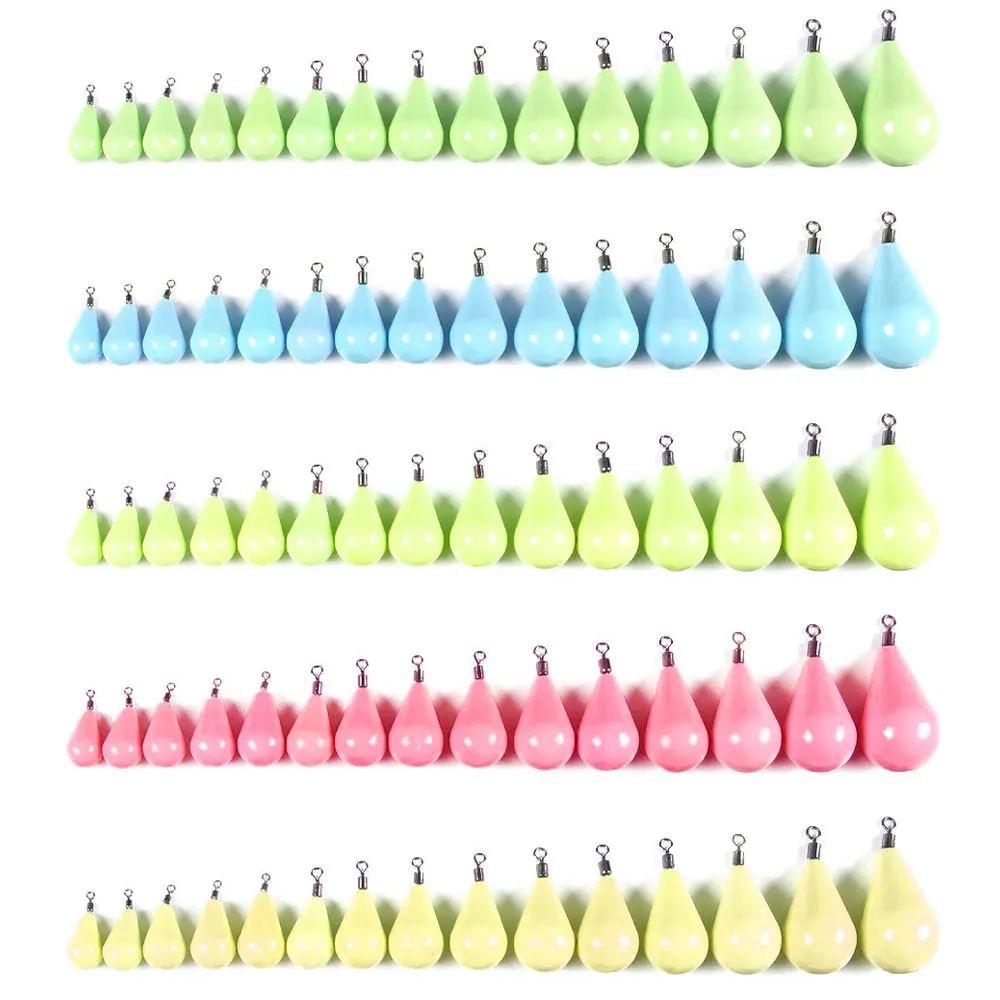 1bag 10g-150g  Water droplets lead weights Fluorescent fishing lead sinkers fishing goods accessories