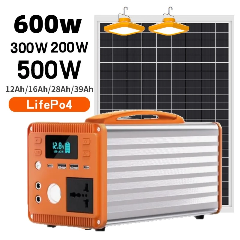 AC 플러그 포함 휴대용 외장 배터리 600W 고속 충전 보조베터리 560WH LED 조명 캠핑 낚시 비상 모바일