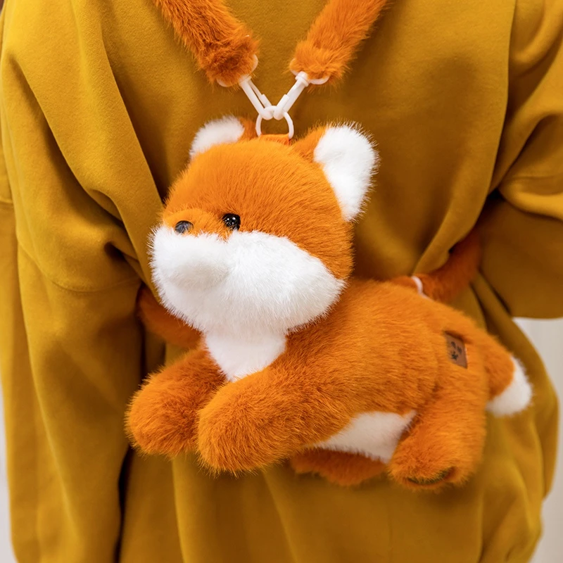 Zaino Schnauzer Dog Fox Borsa a tracolla con decorazione alla moda super morbida per bambini Animali dei cartoni animati Bambole Regalo di Natale di Halloween