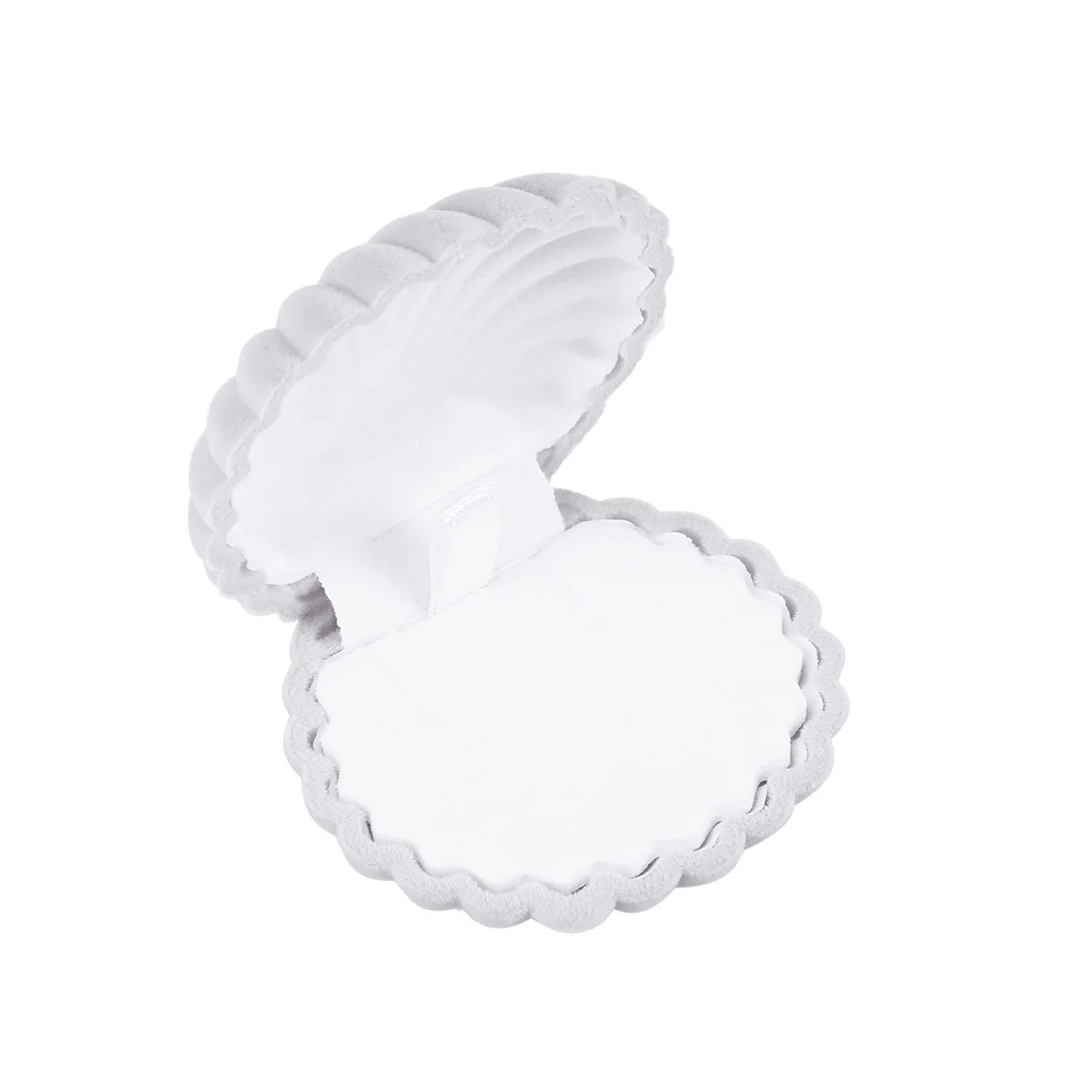 

Gray Shell Shape Jewelry Box Lovely Engagement Wedding Ring Earrings Necklace Storage Gift Organizer Engagement Ring Box