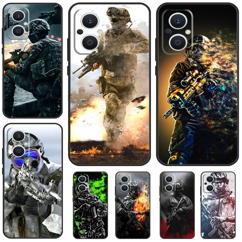 Army Soldier Special Forces For OPPO Reno 8T 4Z 5Z 4 5 6 7 8 Lite 10 Pro OPPO Find X2 Lite X3 Neo X6 X5 Pro Phone Case