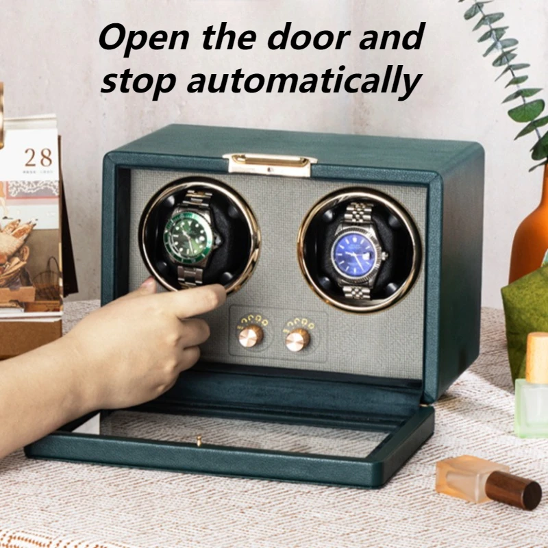 Automatic Watch Winder Rotating Mechanical Watch Winders Leather Watches Storage Box Luxury Home Organizer Winding Watches Case