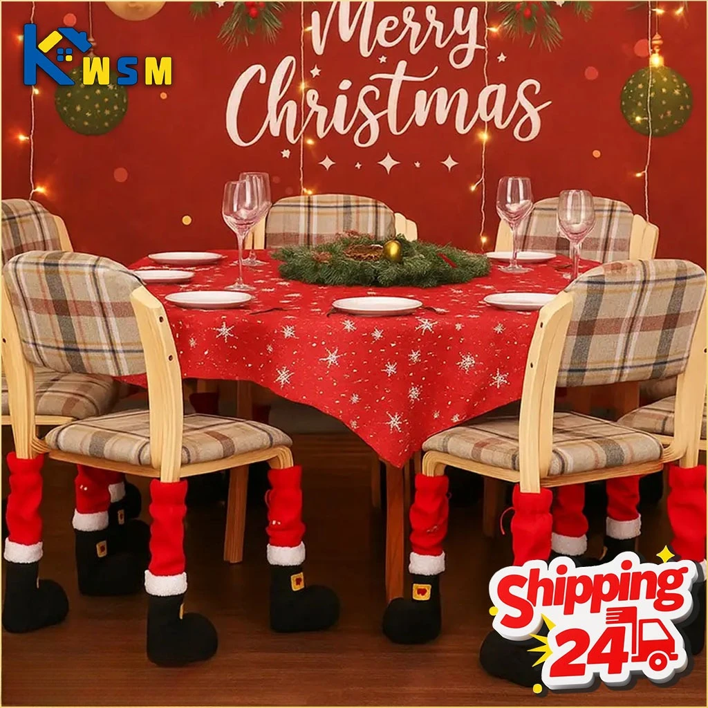 1-20PCS Christmas Chair Leg Covers, Festive Santa Boot Covers for Holiday Decor Multi-Purpose Christmas Party Decorations