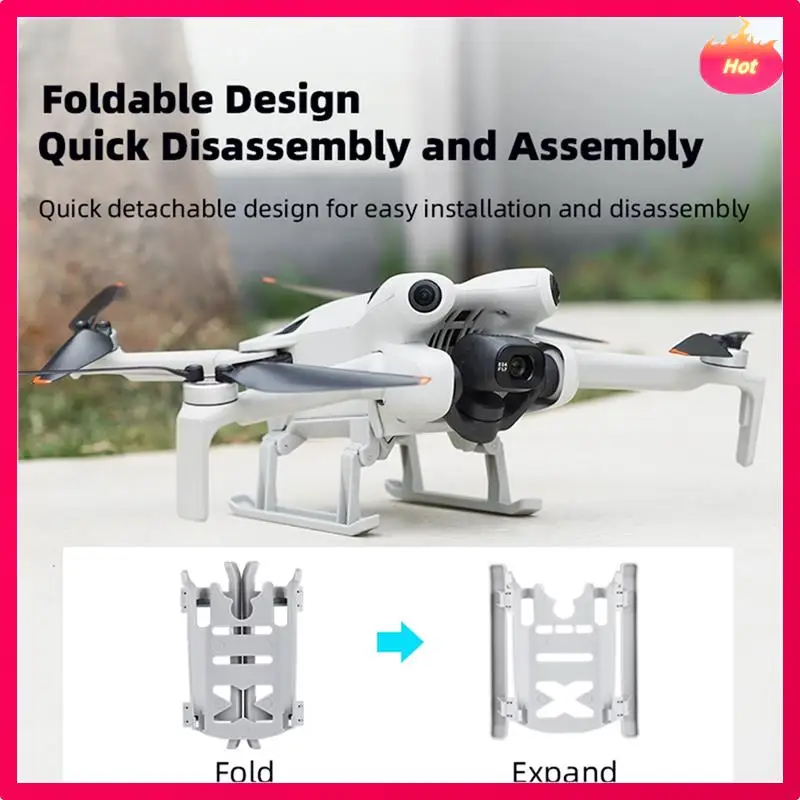 AYHF Landing Gear For Mini 4 Pro Drone Foldable Expansion Kit Quick Release Height Protector Extended Leg Extensions Props ABS 1