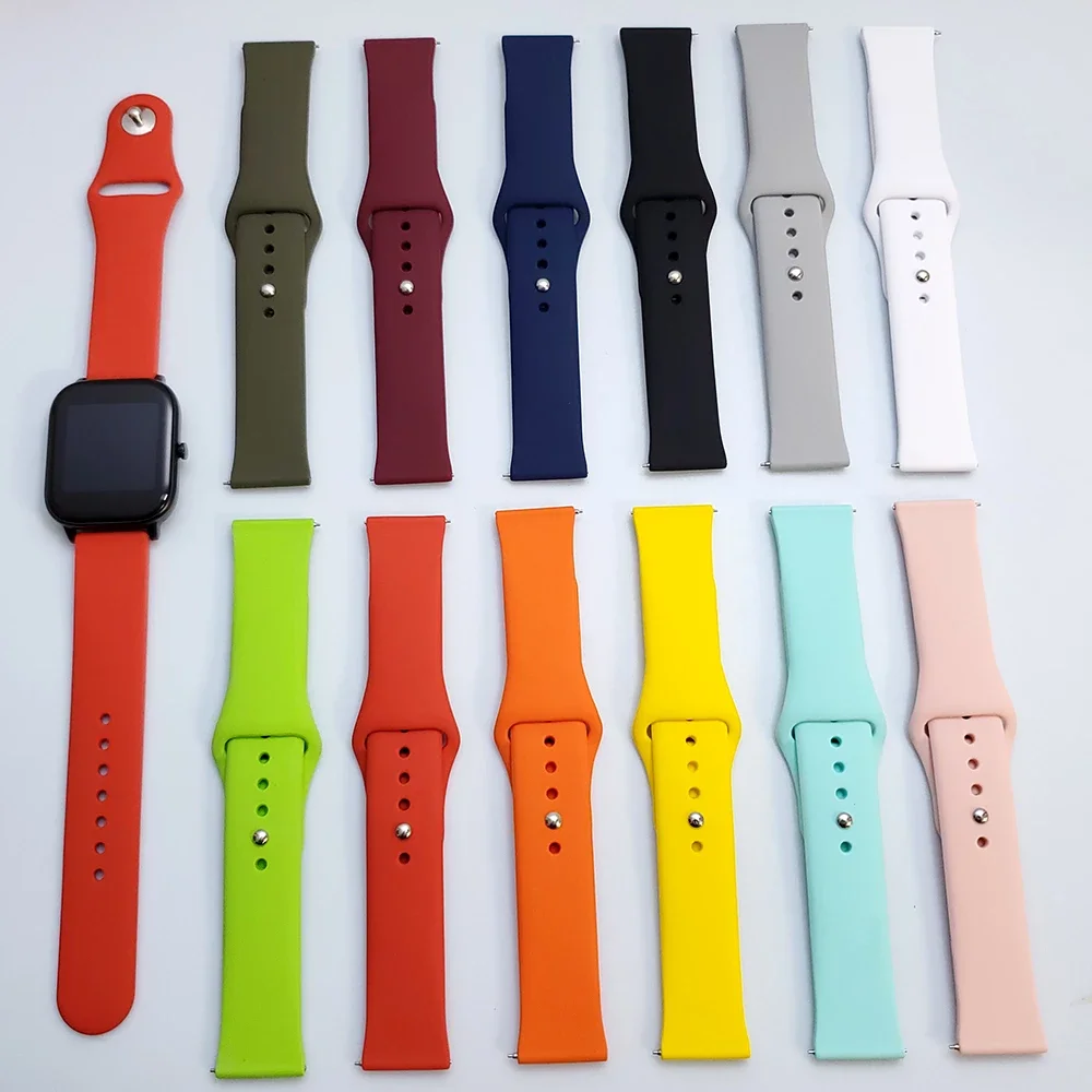 20mm/22mm Silicone band For Amazfit GTS4/3/2/2e/GTS2 Mini/GTR 42mm/GTR4/2/2e/stratos 2/3 Sports Watch Bracelet Amazfit bip strap