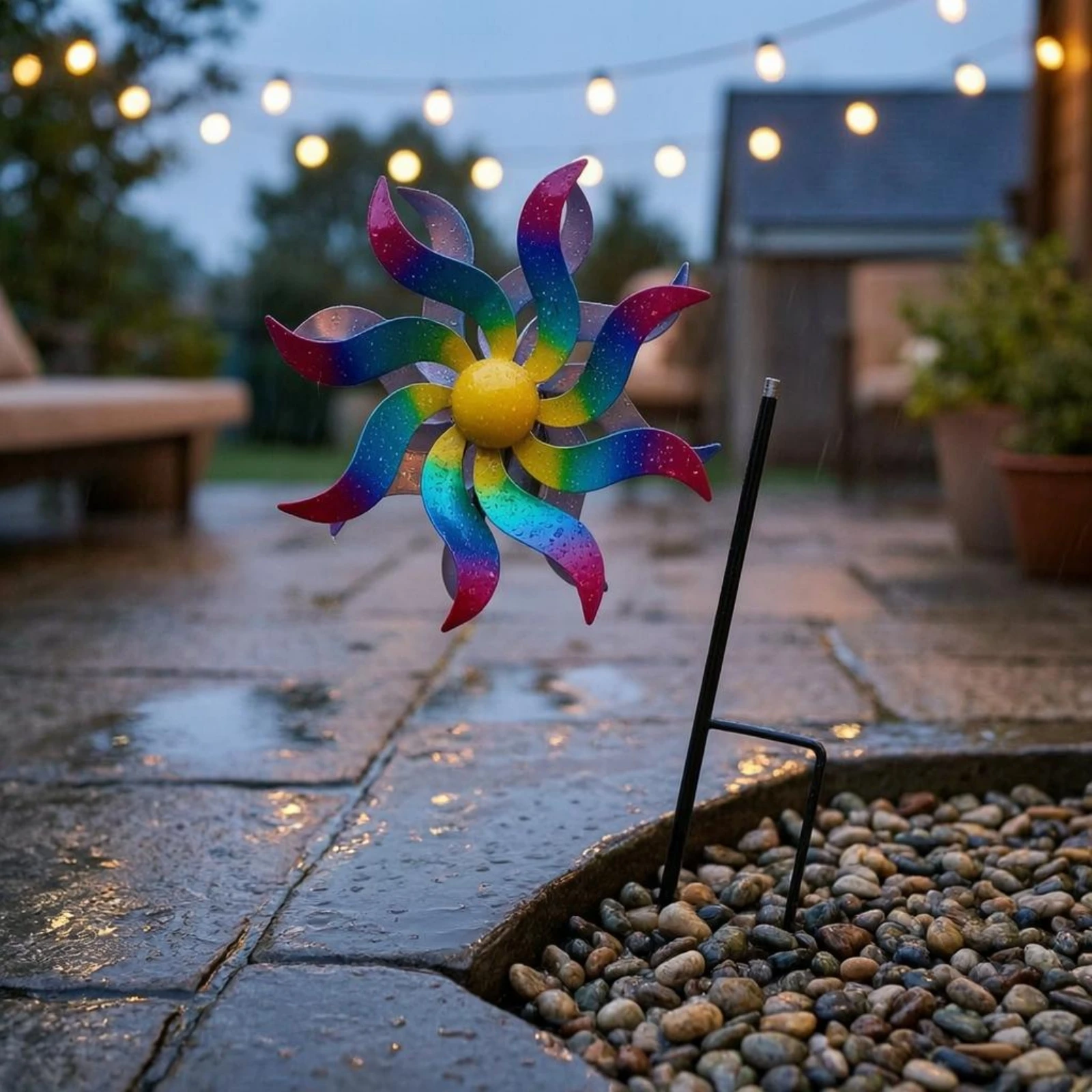 Pinwheel Twirler Ground Stake Wind Pinwheel Outdoor Decoration Colorful
