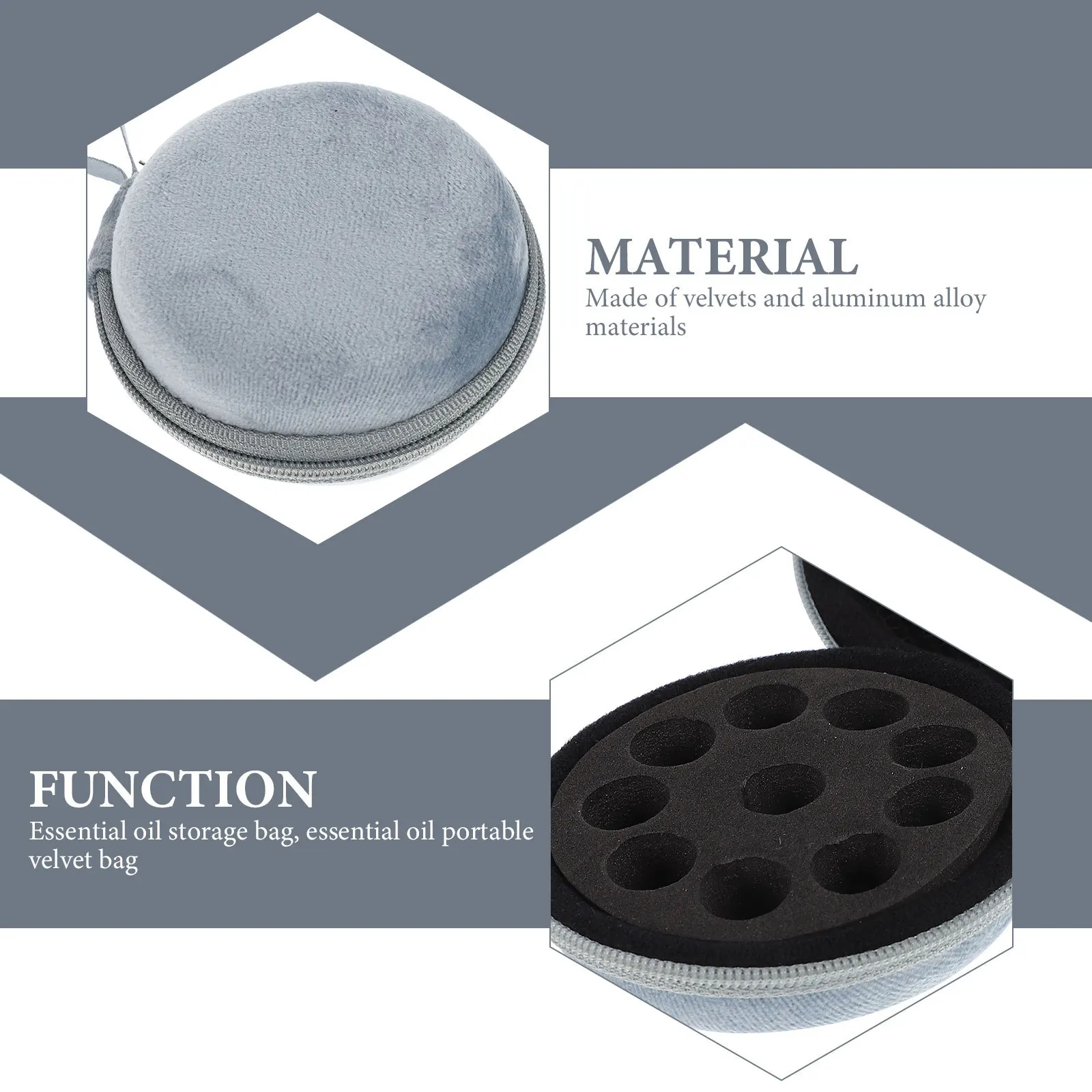 กล่องใส่น้ำมันหอมระเหยพร้อมช่องตาข่าย กล่องจัดระเบียบแบบพกพาสำหรับน้ำมัน ยาทาเล็บ ที่ใส่ขวดทรงกลมแบบพกพาสะดวกสำหรับการเดินทาง
