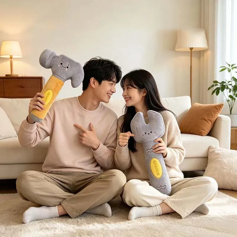 Cute Tool Plush Toy Hammer Spanner Wrench Creativity Stuffed Pillow Soft Plushie Cartoon Tool Shape Doll Home Decor Gift