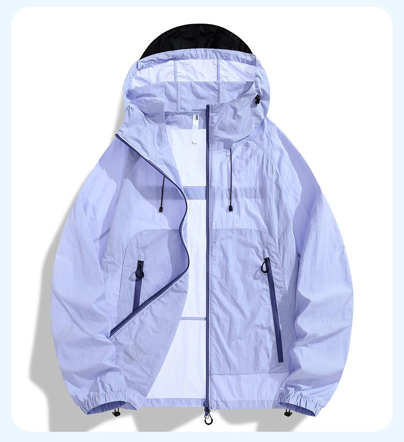 UPF100+ Sonnenschutzkleidung Nylon Schnelltrocknende Dünne Eisseide Hautjacke für Männer und Frauen Outdoor Anti-UV Sonnenschutz Kapuzenjacken – Detail 10