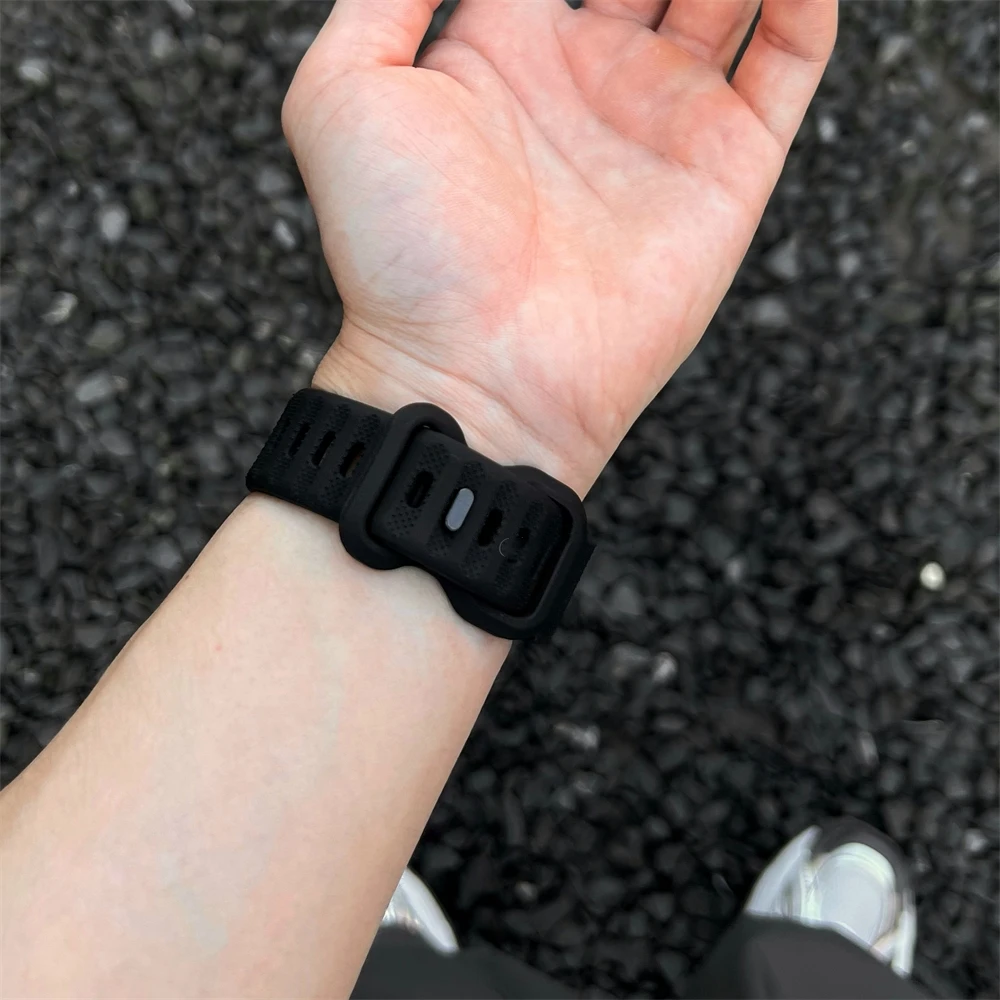 Correa de silicona suave para Apple Watch, Correa bonita con hebilla de mariposa para Series 9, 8, 7, 6, 5, 45mm, 41mm, 40mm, 44mm, 42mm, 38mm