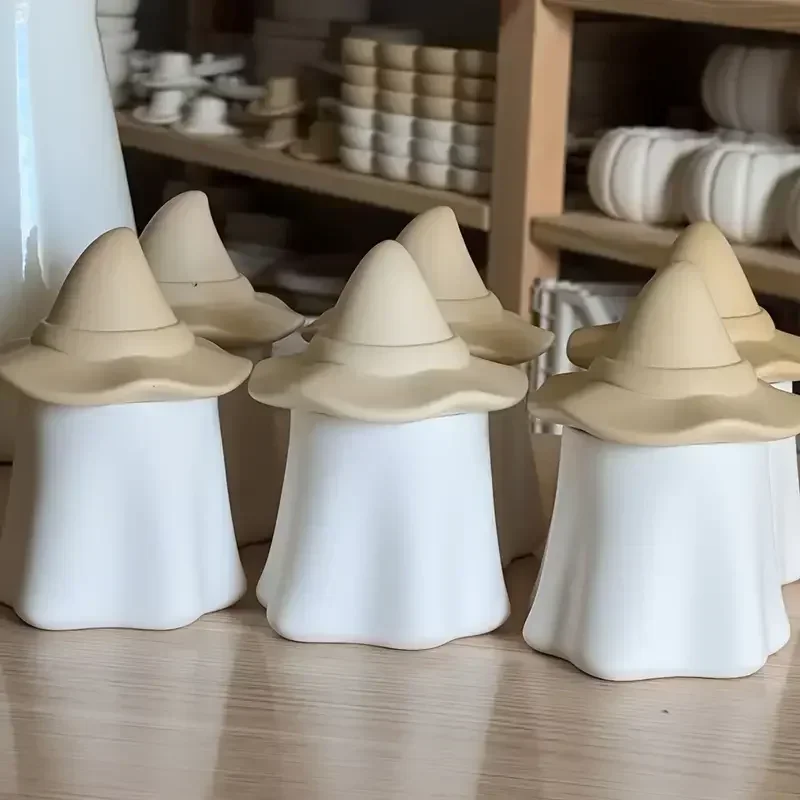 2026 Top Quality  Creative Wizard Hat Candle Jar Silicone Mold DIY Halloween Planter Craft Making Concrete Plaster Resin Storage