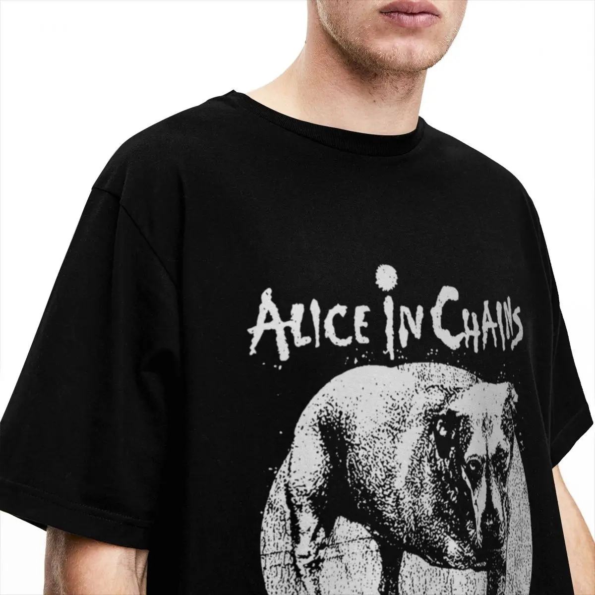 Men Women T Shirt Alice In Chains Rock Art Animal DOG T Shirts Hip Hop Summer Tee Shirt Y2K Basic Design Cotton Clothing Gift