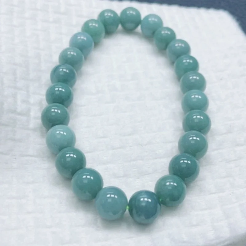 

Натуральный браслет из нефрита класса А, 8 мм, цвет «старый ледяной синий», круглые бусины, для мужчин и женщин