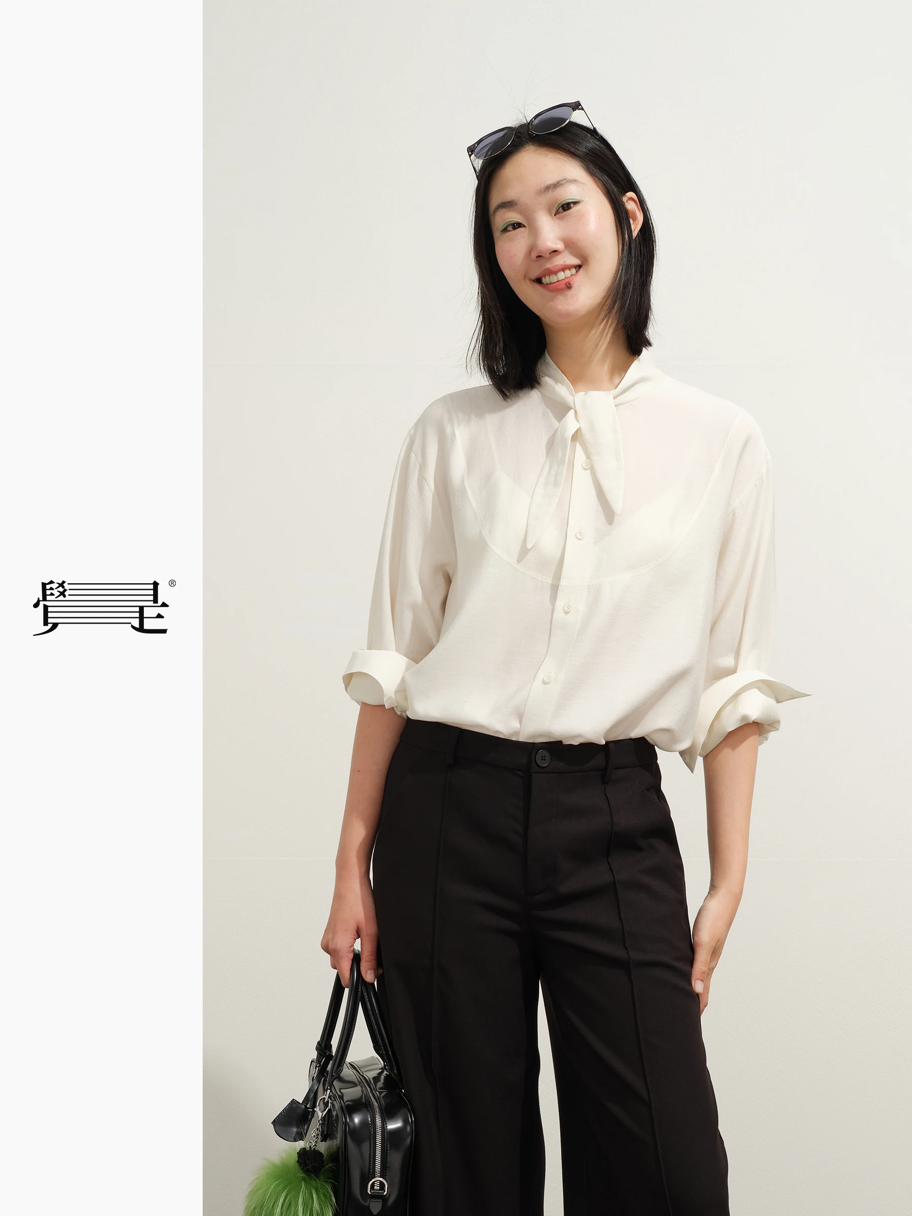 

Женская рубашка Jue Shi пастельно-желтого цвета с ушками кролика, воротником-стойкой и длинными рукавами, удобная, дышащая, в повседневном стиле