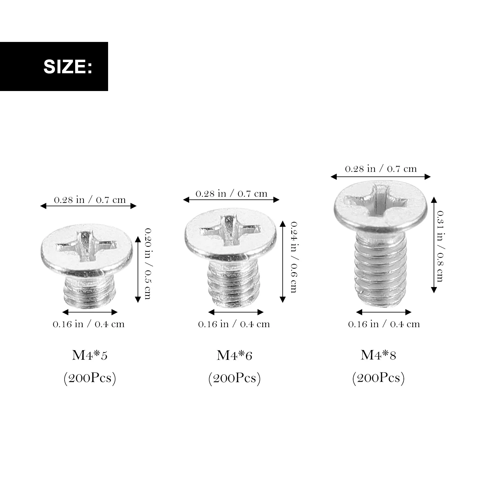

600Pcs Threaded Outlet Screws Smooth Head Wall Plate Cross Screw Replacement Screws Countersunk Parts