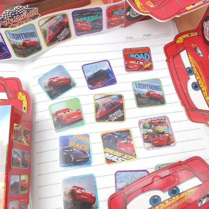 New Disney Cars Lightning McQueen Animation Cartoon Roll Stickers Creative Anime Peripheral Decorative Stickers Children\'s Toys